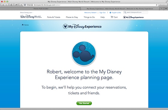 My Disney Experience Website
