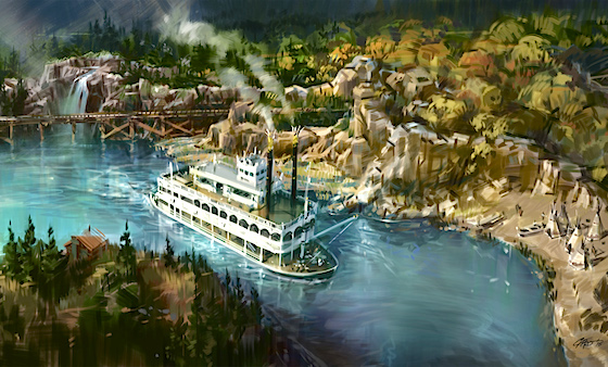 Disney concept art for the new Rivers of America