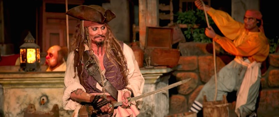 Johnny Depp pulls a shift at Disneyland's Pirates of the Caribbean
