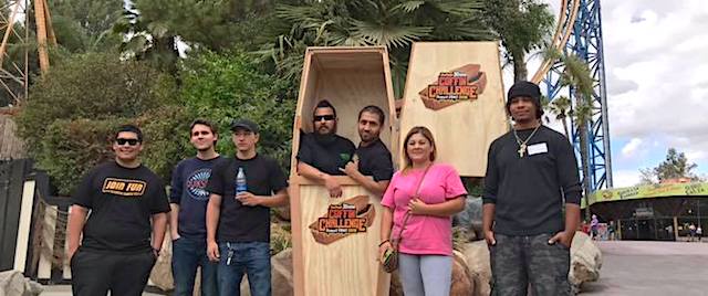 Follow the live stream of Six Flags' Coffin Challenge