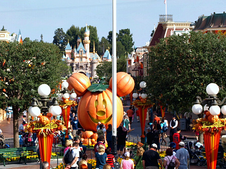 Main Street Street U.S.A. at Disneyland during Halloween