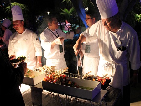Chefs grilling at the Disneyland party