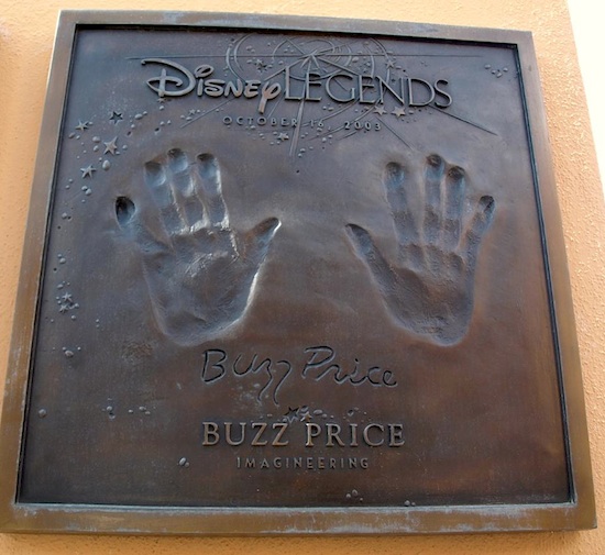 Buzz Price's Disney Legends plaque