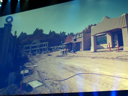 Construction photo of Cars Land, from D23
