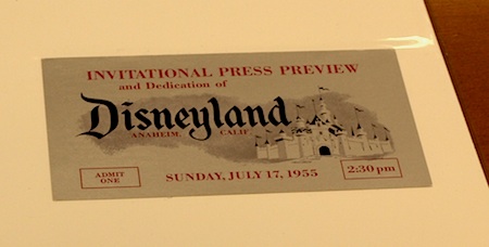 Press preview ticket to Disneyland
