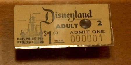 Disneyland ticket number one