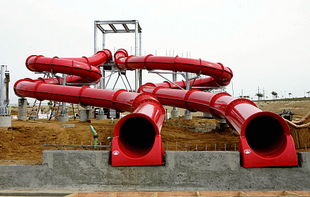 Legoland water slide, under construction