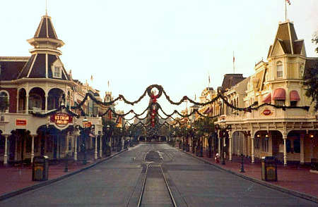 Main Street USA at Walt Disney World, Christmas 1982