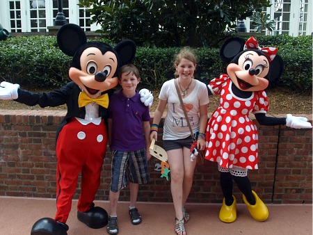 Mickey and Minnie Mouse, with the TPI kids