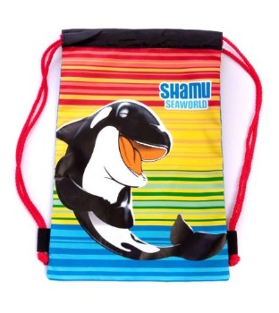A Laughing Shamu tote bag