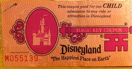 Disneyland child Magic Key ticket