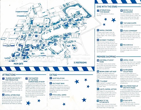 Inside of the 1990 USF theme park guide map