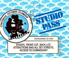 Front of Universal Studios Florida preview ticket