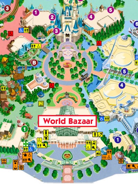Part of the Tokyo Disneyland park map