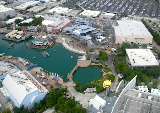 Aerial construction photo of Universal Studios Florida
