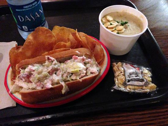 Lobster roll and clam chowder