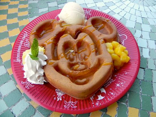 Mickey waffle, with toppings