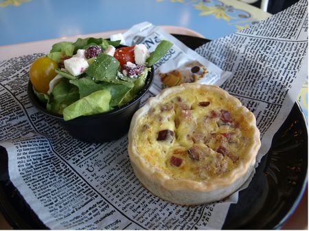 Ham and cheese quiche with house salad at Disneyland's Jolly Holiday Bakery