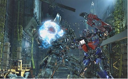 Optimus Prime battling Megatron