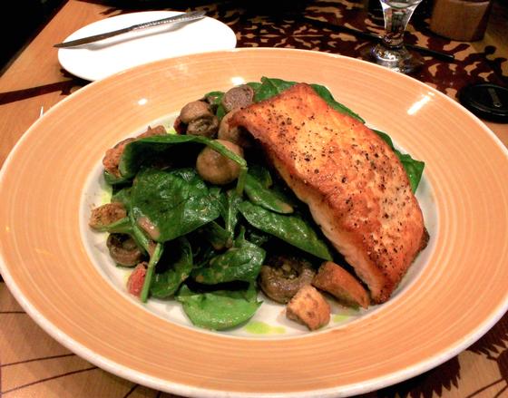 Salmon and Spinach salad