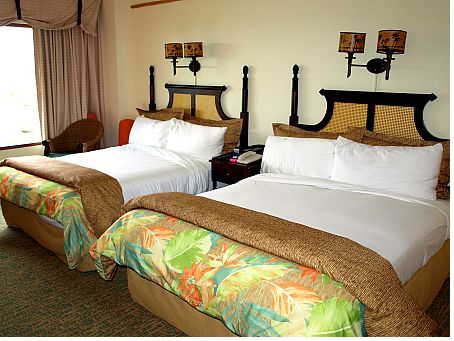 The two-queen-beds room at the Royal Pacific