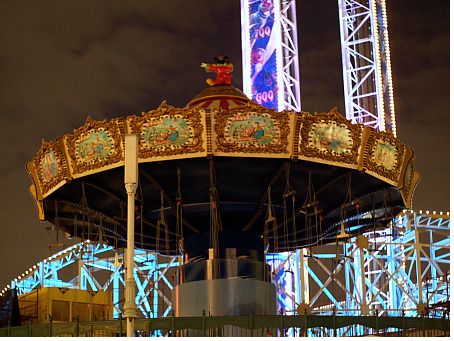 Mickey's Silly Symphony Swings, at night