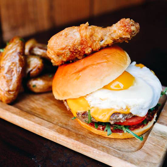 Mrs. Knott's Fried Egg Cheeseburger