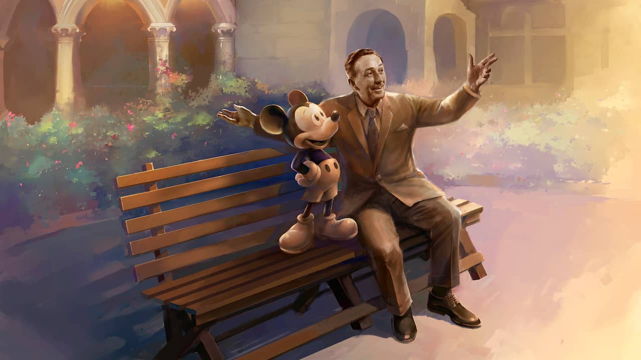 Walt and Mickey statue