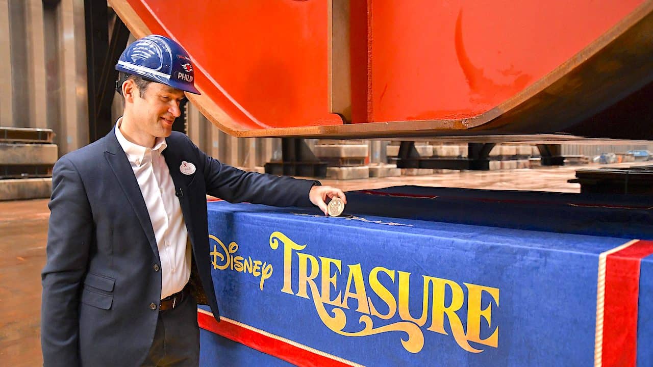 Philip Gennotte at the Disney Treasure keel laying