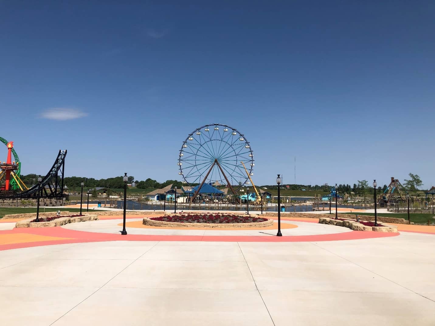 A ferris wheel in a park