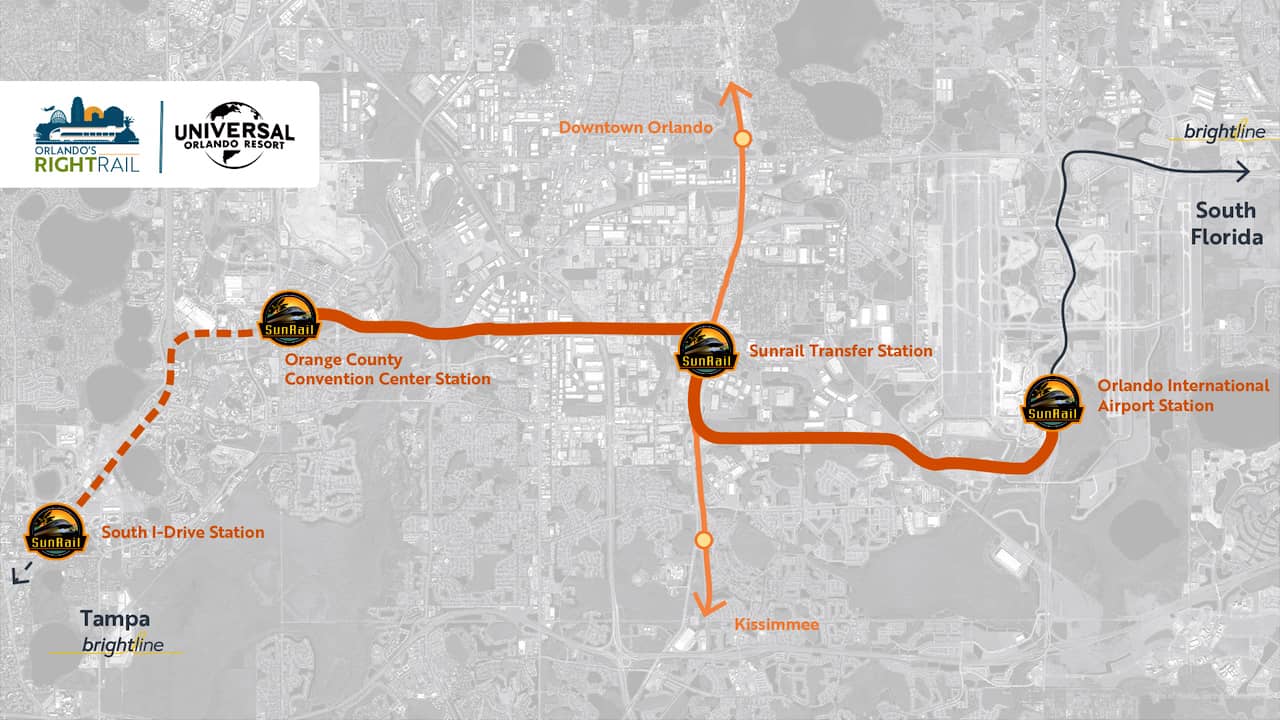 Proposed Sunshine Corridor rail route