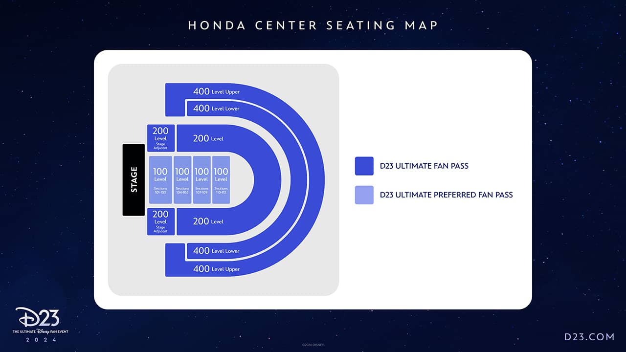 D23 Honda Center seating map