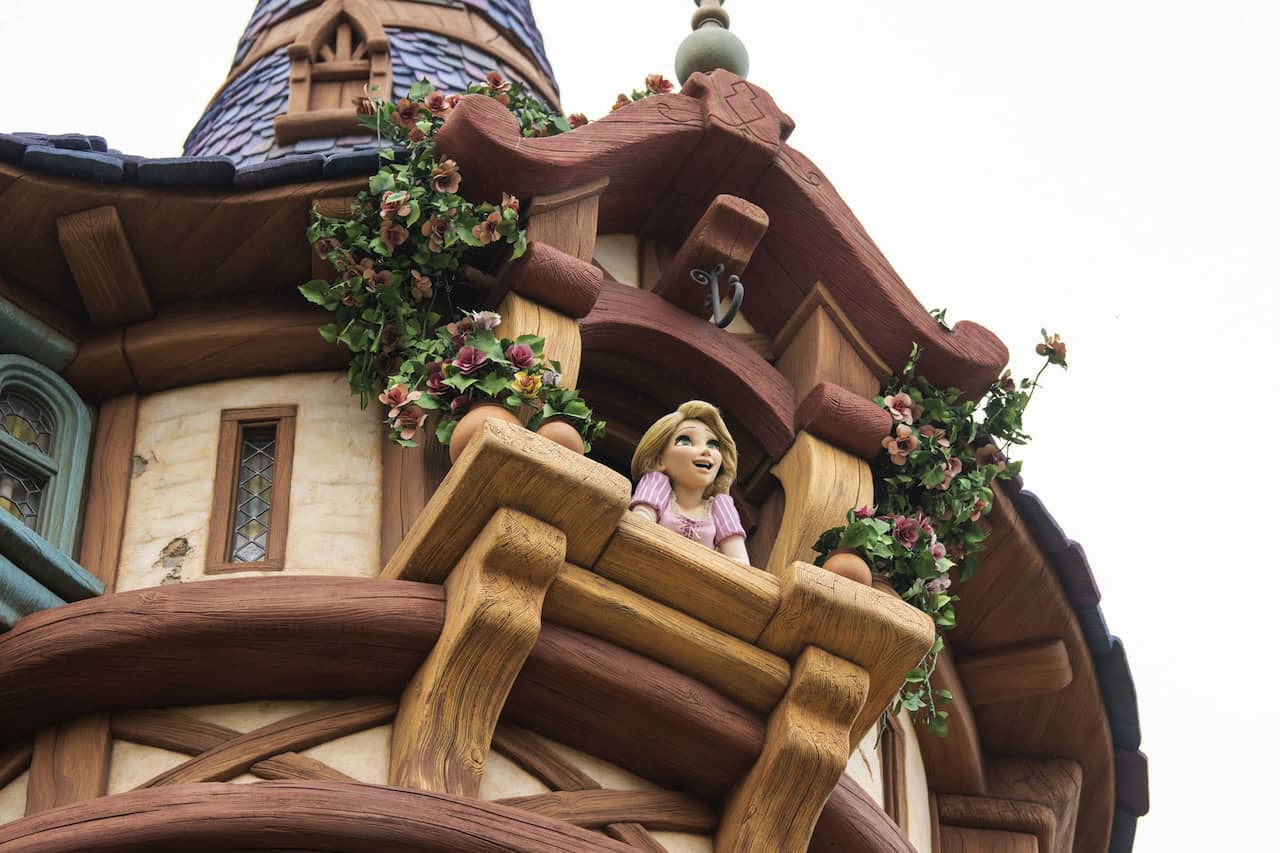 Rapunzel in her tower on Rapunzel's Lantern Festival