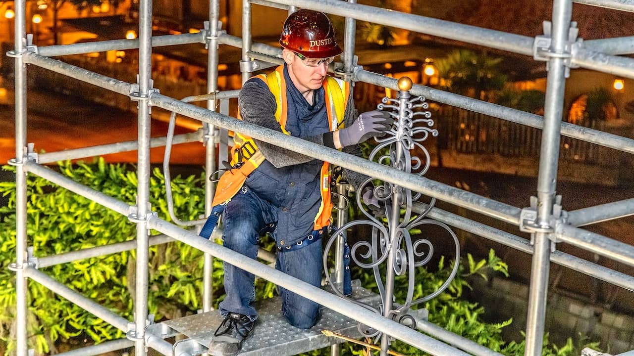 Tiana's weathervane installation