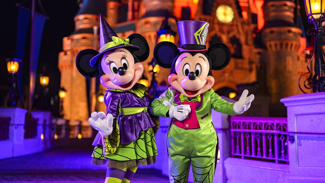 Mickey and Minnie at the Not-So-Scary Halloween Party