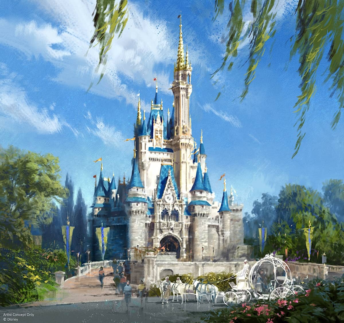 The upcoming, classic Cinderalla Castle at Walt Disney World