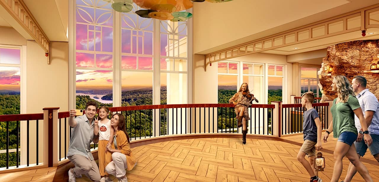 The view from the picture window in the lobby of the Silver Dollar City Resort