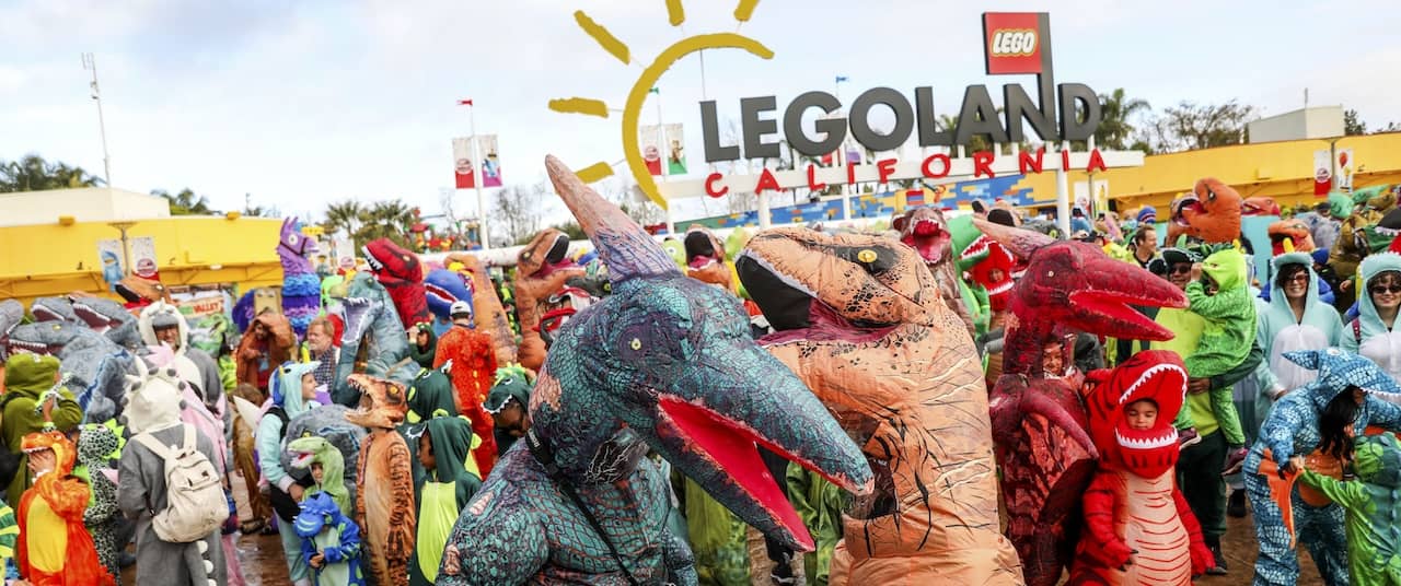 Legoland dinosaur costume party