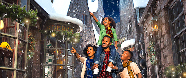 Snow is in the forecast for Universal's Hogsmeade this winter