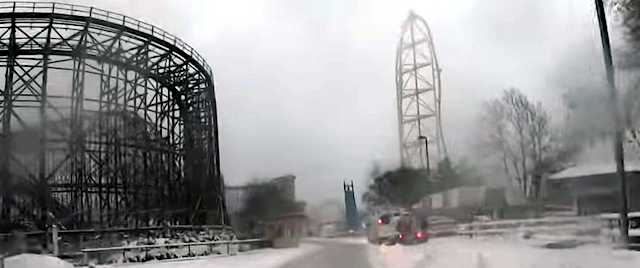 Take a Video Ride Around Cedar Point in the Snow
