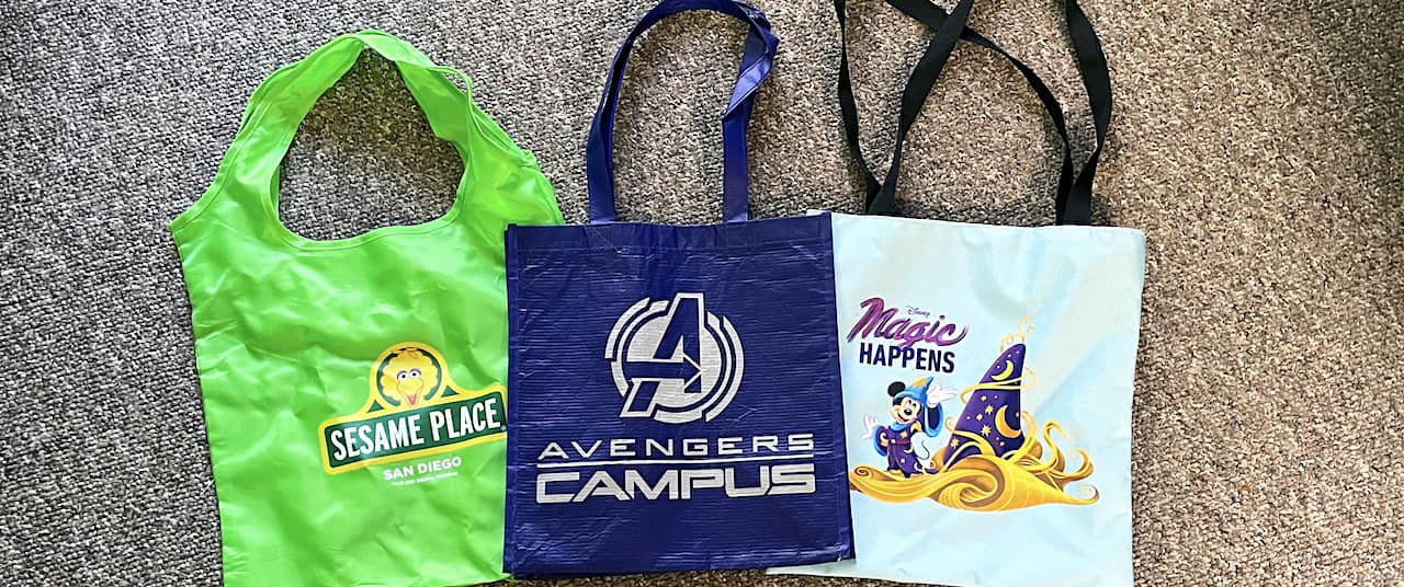 Theme park shopping bags